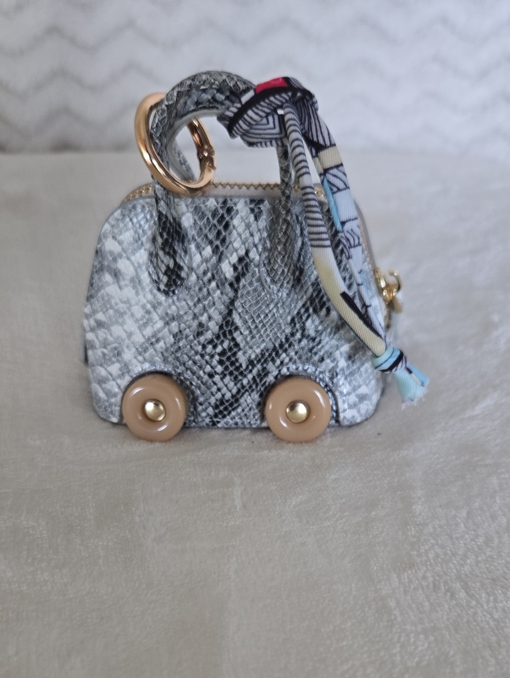 Source Unknown Snake-Print Mini Bag Charm/Ipod Holder